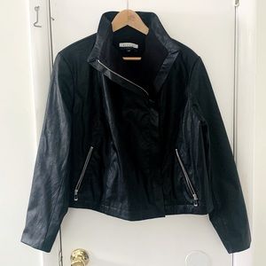 Black Faux Leather Moto Jacket